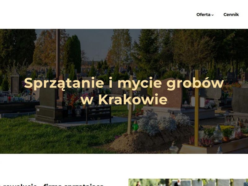 Sprzątanie grobów, mycie nagrobków - Kraków